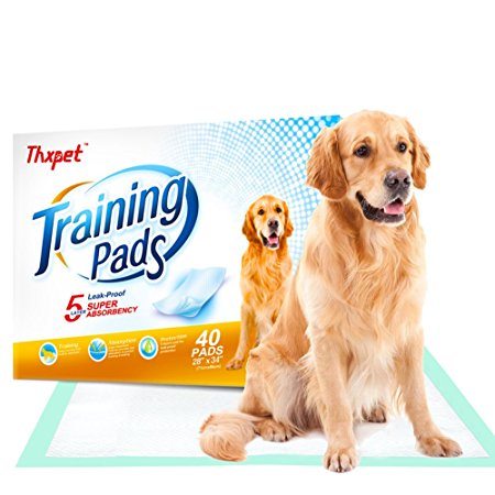 Thxpet Pet Puppy Training Pads 40 Count 28"x 34" Dog Pee Potty Pad Wee Wee Pad Super Absorbent Leak Proof
