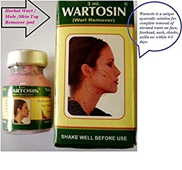 Artcollectibles India 2 X Wartosin Herbal Wart Remover Elevated Mole Skin Tag Removal 3Ml