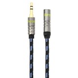 iKross 6 Feet Braided Sleeve jacket 35mm Male To 35mm Female Extension Stereo Audio Cable - Black  Blue