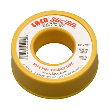 LA-CO 44094 Slic-Tite PTFE Gas Line Pipe Thread Tape, Premium Grade, [260" Length, 1/2" Wide], Yellow