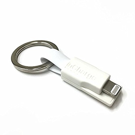 The inCharge Ultra Portable Charging Keychain Cable USB to Lightning 10mm Thin Version White
