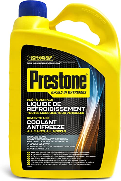Prestone PAFR0039A Antifreeze Coolant For All Vehicles Ready to Use, 4 Litre , Yellow