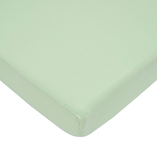 TL Care 100% Cotton Value Jersey Knit Fitted Portable/Mini-Crib Sheet, Celery