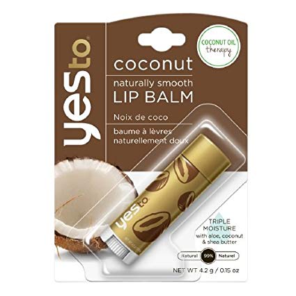 Yes to Coconut Naturally Smooth Lip Balm, Coconut 0.15 oz (Pack of 3)