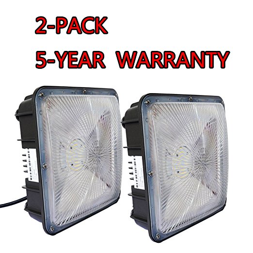 WYZM 2 Pack of 70Watt LED Canopy Lights,110V 277V Input,UL Proved,6900LM 300W HPS/HID Replacement,9.5" x 9.5",for Playground, Gym, Warehouse, Garage, Pool, Backyard