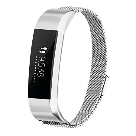 For Fitbit Alta Bands and Fitbit Alta HR Bands Milanese Loop Stainless Steel Metal Bracelet with Unique Magnet Clasp Replacement Bands for Fitbit Alta and Fitbit Alta HR