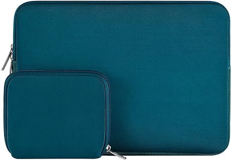 MOSISO Laptop Sleeve Compatible with MacBook Air 13 inch M2 A2681 M1 A2337 A2179 A1932 2023-2018/Pro 13 M2 M1 A2338 A2251 A2289 A2159 A1989 A1706 A1708, Neoprene Bag with Small Case, Deep Teal