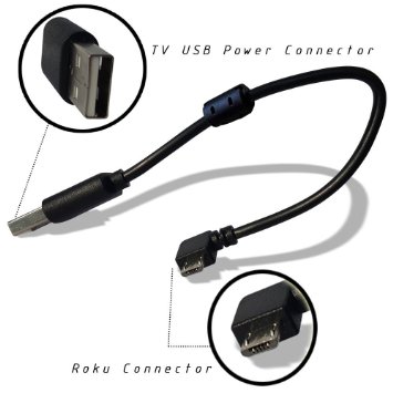 USB Power Cable (Power Cord) for Chromecast，Roku Sticker and Amazon Fire Sticker，with Current Stablizer