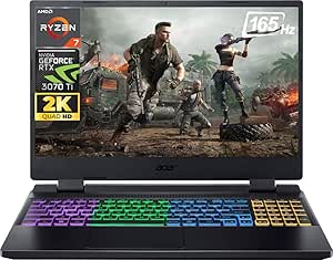 acer 2023 Newest Nitro 5 Gaming Laptop, 15.6" QHD IPS 165Hz Display, AMD Ryzen 7 6800H (8 cores), NVIDIA GeForce RTX 3070 Ti, 32GB DDR5 RAM, 2TB SSD, Wi-Fi 6E, Backlit Keyboard, Windows 11 Home