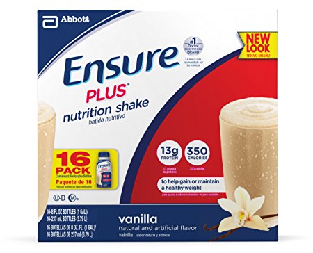 Ensure Plus Nutrition Shake, Vanilla, 8-Ounce, 16 Count