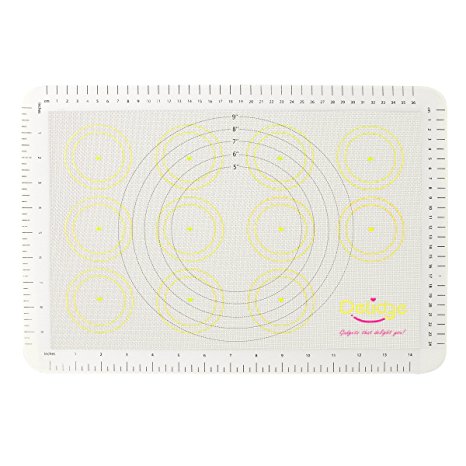 Delidge Professional Non-stick Silicone Baking Mat with Measurements Standard Half Sheet - Green