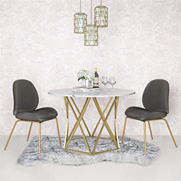 CosmoLiving by Cosmopolitan Elle Dining Table Faux Marble