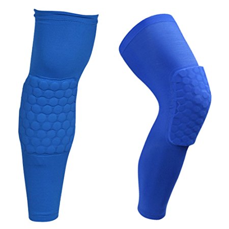 O-Best 2 Packs (1 Pair) Protective Compression Wear Breathable Honeycomb Knee Pads Crashproof Antislip Basketball Leg Knee Sleeve Protector Gear