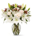White Elegance Bouquet - With Vase