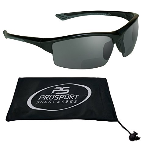 Polarized Bifocal Reading Sunglasses for Men and Women. TAC Polarized Lenses Smoke or Brown and TR90 Frame. Free Microfiber Cleaning Case Included.