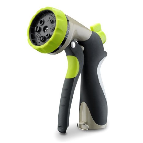 VicTsing Garden Hose Nozzle Hand Spray Nozzle - Heavy Duty 8 Adjustable Pattern Pistol Grip Front Trigger Water Nozzle with Connector - High Pressure for Watering Plants, Car Wash and Showering Pets