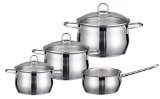 ELO Platin Stainless Steel 7-Piece Cookware Set With Energy Saving Encapsulated Bottom Integrated Measuring Scale Oven Proof and Induction Ready