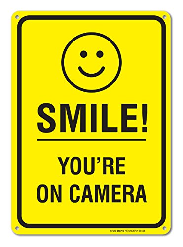 Smile You're on Camera Video Surveillance Sign 10 X 14 Rust Free .40 Aluminum