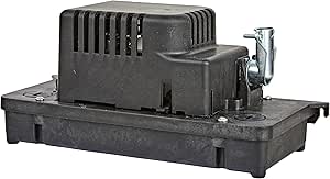 Little Giant VCCA-20-P 115 Volt, 1/30 HP, 80 GPH Low Profile Plenum Condensate Removal Pump, 6-ft. Cord (plug-less), Black, 554221101