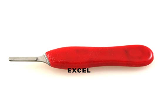 Excel Scalpel Handle #6 Red Plastic Grip - fitting surgical blades #20 thru 25