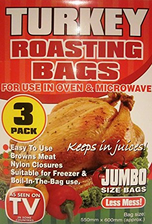 3 Pack of Jumbo Size Turkey Roasting Bags - 'As Seen on TV'