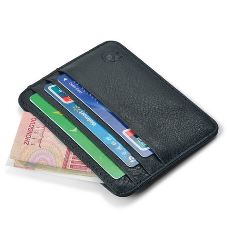 Genuine Leather Slim Credit Card Case Wallet