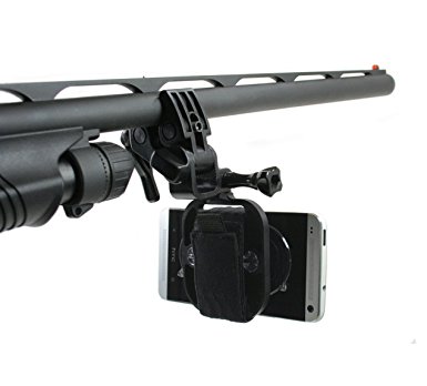 Action Mount® - Multi-Purpose Sportsman's Mount for Any Smartphone: Clamp Attaches to Sports Fishing Rod, Bow, Shotgun, Rifle, Paintball and More. Includes Universal Mount Adapter, Operable with Any Phone. Strongest Hold on the Market. Use the Device You Already Own.