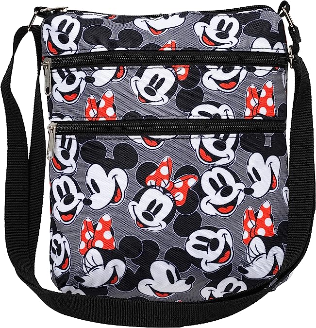 Disney Crossbody Bag Mickey Minnie Mouse All Over Print Passport Travel