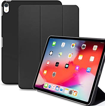 KHOMO iPad Pro 11 Inch Case (Released 2018) - Dual Black Super Slim Cover with Rubberized Back and Smart Feature