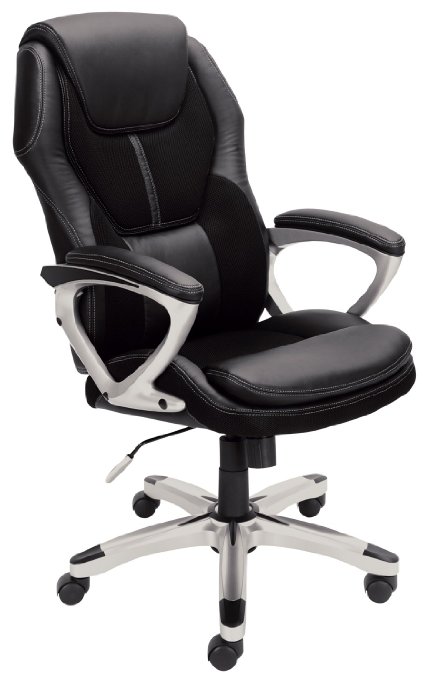 Serta 43673 Faux Leather & Mesh Executive Chair, Black