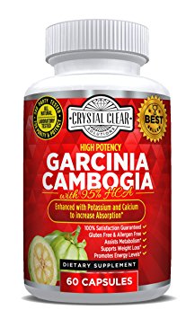 95% HCA Garcinia Cambogia Pure Extract Best for Weight Loss Appetite Suppressant Carb Blocker and Fat Burner, Veggie Capsules 1 Month Supply