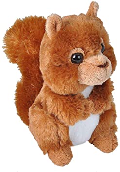 Wild Republic Hug'ems Soft Toy, Gifts for Kids, Red Squirrel Cuddly Toy 18cm