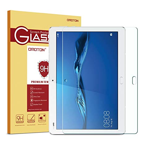 Huawei MediaPad M3 10 Lite Screen Protector, OMOTON Tempered Glass with [9H Hardness] [Crystal Clear] [Scratch-Resistant] [No-Bubble Easy Installation] for Huawei MediaPad M3 10 Lite Tablet