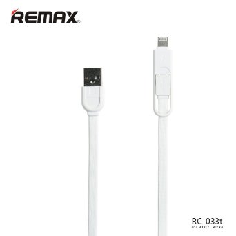 Aoxini REMAX RC-033t 2-in-1 Apple/Micro USB to USB Data Sync Charge Cable with Intelligent Charging lamp for iPhone 6 6S 6Plus iPad Air mini Samsung White