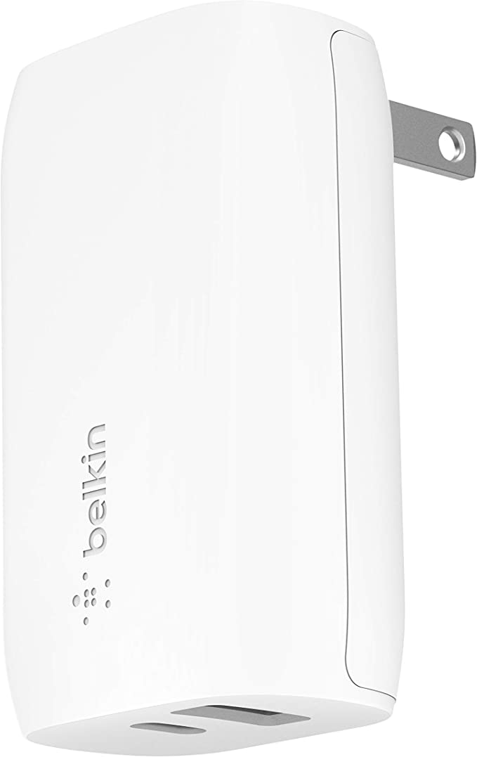 Belkin USB C Wall Charger 32W PD with 20W USB C & 12W USB A Ports for USB-C Power Delivery Compatible with iPhone 12, 12 Pro, 12 Pro Max, iPad, AirPods, Galaxy S21, S20, Ultra, Note 20, Fold and More