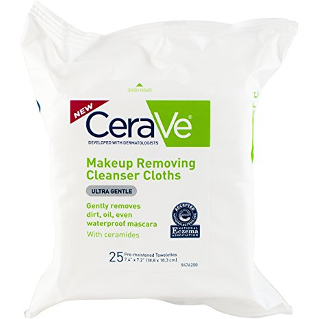 CeraVe Makeup Removing Cleanser Cloths, 25 Count