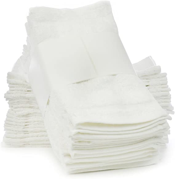 BC BARE COTTON 892-101-01 Washcloth, Set of 24, White
