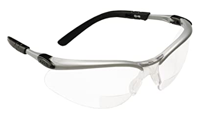 3M Safety Glasses with Readers, BX,  1.5, ANSI Z87, Anti-Fog Anti-Scratch Clear Lens, Silver Frame, Adjustable Length Temples and Lens Angle