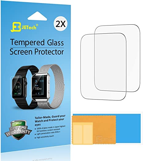 JETech 2-Pack Screen Protector for Apple Watch 42mm Series 1 2 3, NOT Series 4/5, Tempered Glass