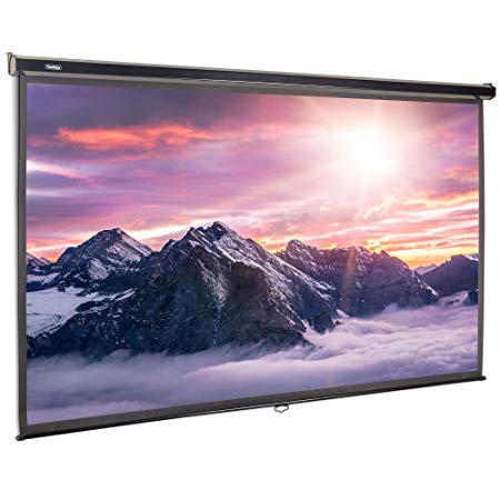 VonHaus 120-Inch Pull-Down Projector Screen - 16:9 Aspect Ratio - 1.1 Screen Gain Rating – Home Cinema/Theatre - For Wall or Ceiling Mounting