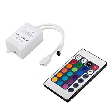 24 Button Wireless RGB LED Light Controller Ir Remote 12v Dimmer by LEDwholesalers, 3311