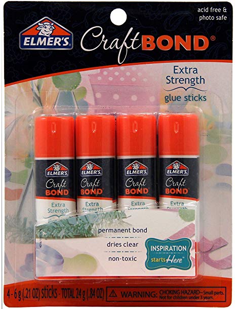 Elmer's CraftBond Extra Strength Glue Sticks, 0.21 Ounces, 4 Count