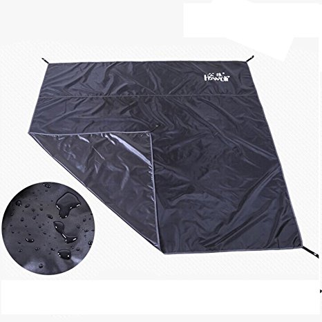 Hewolf 77Inch x 59Inch Black Color Thick Oxford Cloth Tent Footprint Waterproof Sleeping Pads for Camping Hiking Backpacking Picnic Shelter Shade Canopy Outdoor Activities