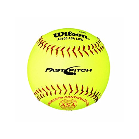 Wilson A9106 ASA Series Softball (12-Pack), 12-Inch, Optic Yellow