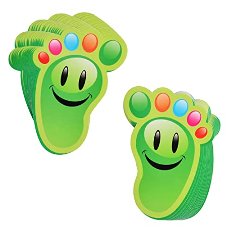 Bluecell 15-Pairs Cartoon Guide Self-Adhesive Footprints Stickers Floor Decals for Kids Room Party Nursery Floor Stairs Decor (Green)