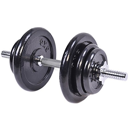 Giantex 44 LB Weight Dumbbell Set Adjustable Cap Gym Barbell Body Workout Iron Plates