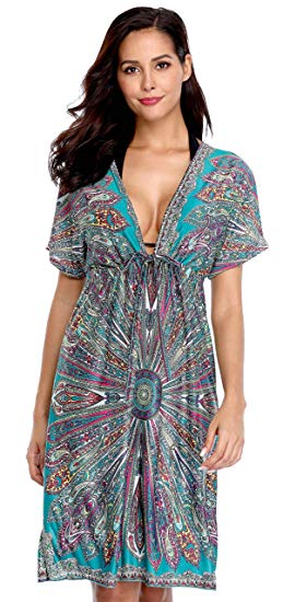 ATTRACO Women's Swimsuit Cover Up Chiffon Tassel Bikini Coverup Tunic Beachwear