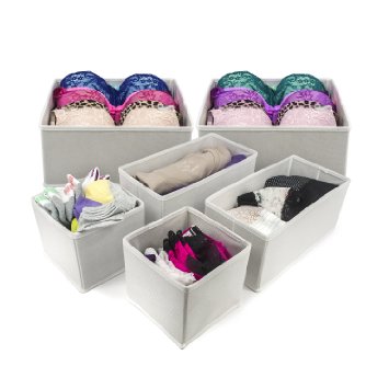 Sorbus® Foldable Storage Drawer Closet Dresser Organizer - 6 Piece Set (White)