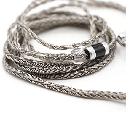 Linsoul Tripowin Zonie 16 Core Silver Plated Cable SPC Earphone Cable for TIN Audio T2 T3 UE900s SE215 SE425 BGVP Earphones (MMCX-4.4mm, Grey)