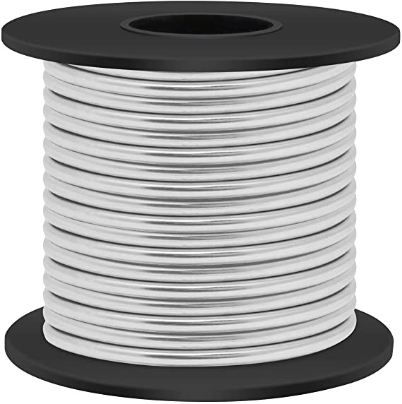 Aluminum Wire for Craft, CoiTek 8 Gauge Silver Crafting Wires Bending Craft Silver Wire for DIY Sculpture and Jewellery Making Aluminum Craft Wire (3mm X 10m)